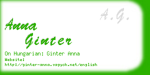 anna ginter business card